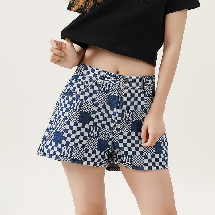 New MLB Denim Shorts Women's Blue 3FDPM0323-50BLS