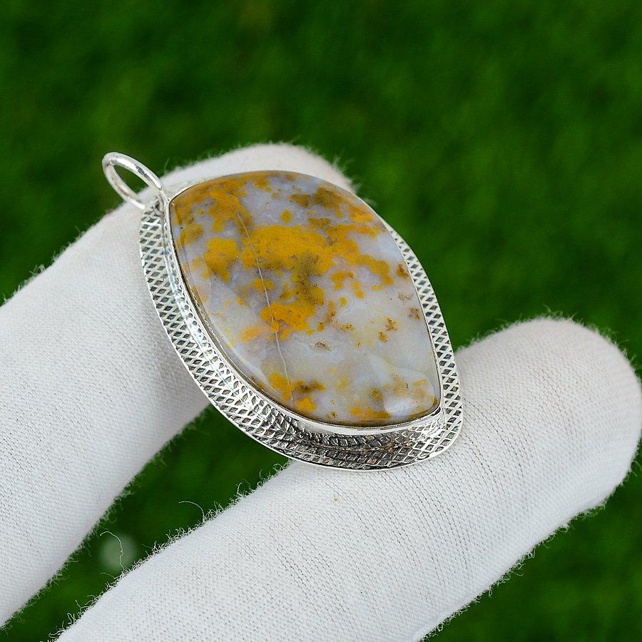 Sterling Silver Polka Dot Agate Stone Wedding Daughter Birthday Pendant Jewelry