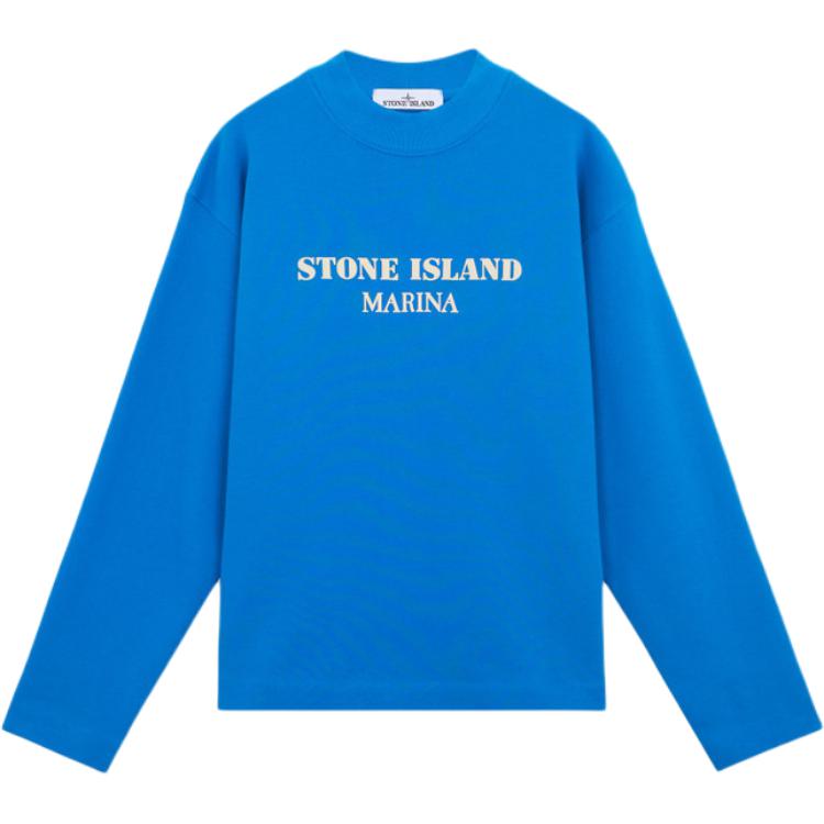 

Stone Island Marina Series Logo Reflective Letter Pullover Printed Casual Loose Ribbed Crewneck Sweatshirt Men sweatshirt Bright-Blue 8115631X5-V0022 S