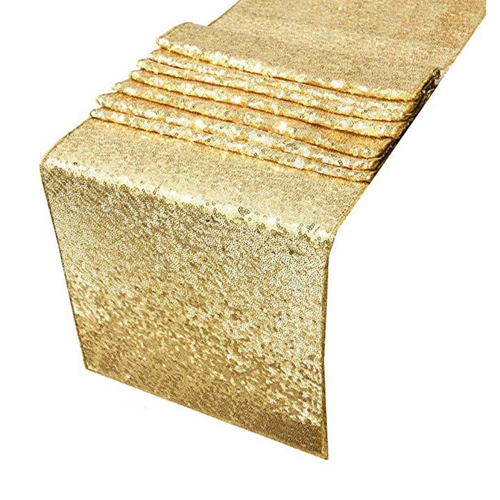 Tablecloth Polyester Fiber With Gold Sequins Table Cover For Table Home Wedding Decoration