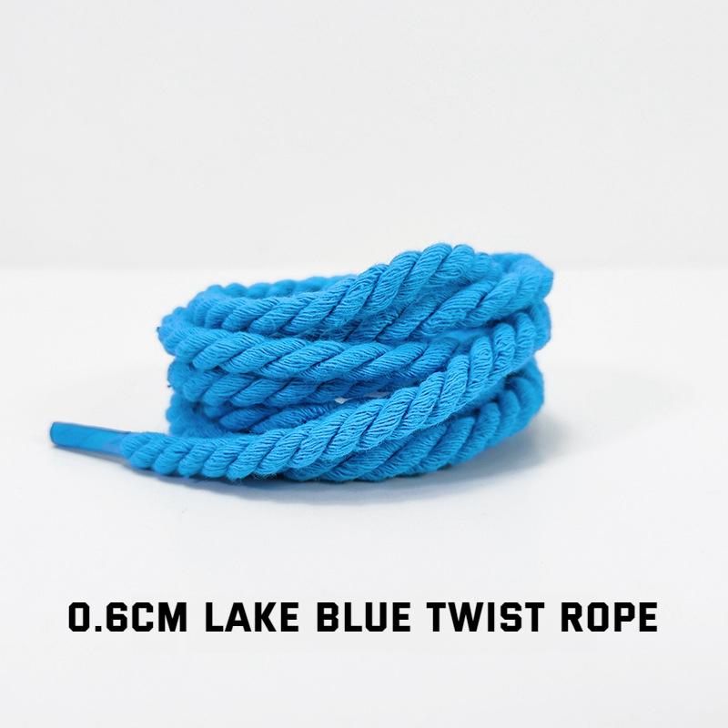 Round Shoelaces AF1/AJ1 0.6CM Thicker Cotton Shoelace Twisted Rope Laces Sneakers Boots Shoe laces for Shoes 120/140/160CM 1Pair