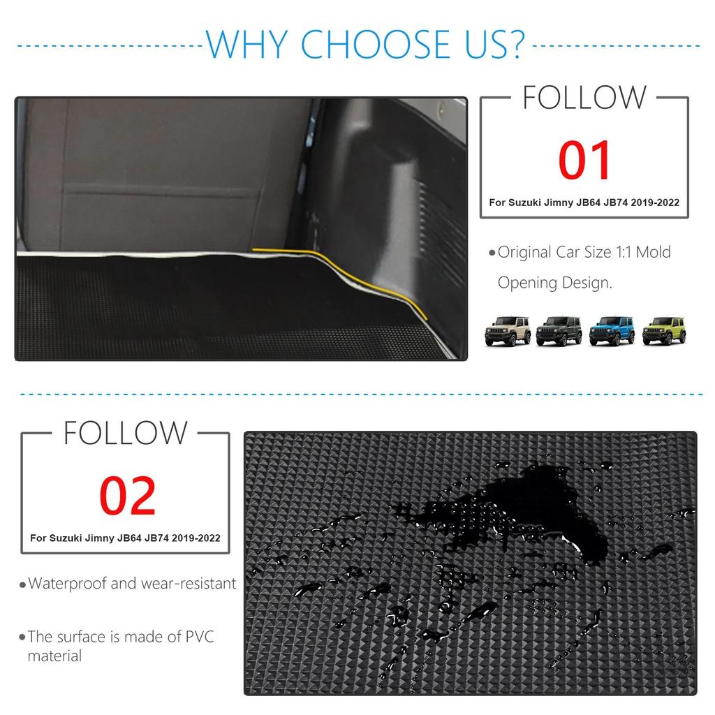 Luggage Mat for Suzuki Jimny JB64 JB74W   Cargo Boot Liner Tray Rear Trunk Floor Mat  Car Styling Internal Accessories
