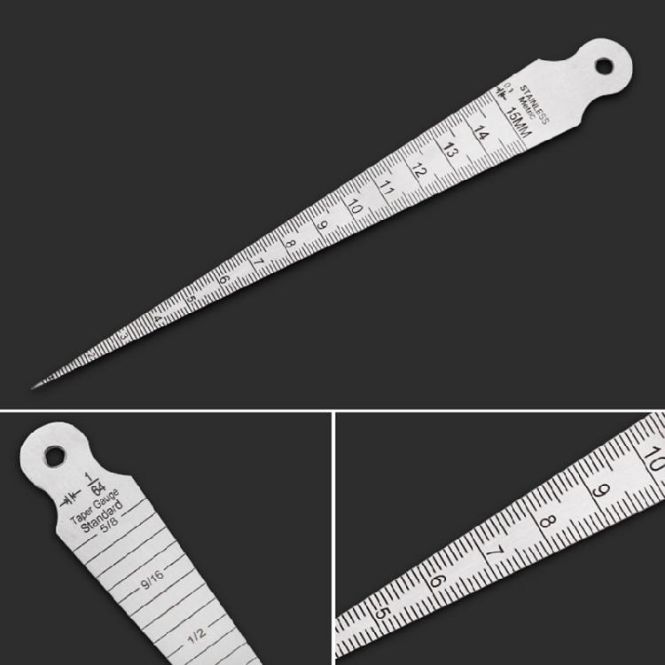 Taper Gage 0-15mm Stainless Steel Taper Welding Gauge Inch & Metric Feeler for G