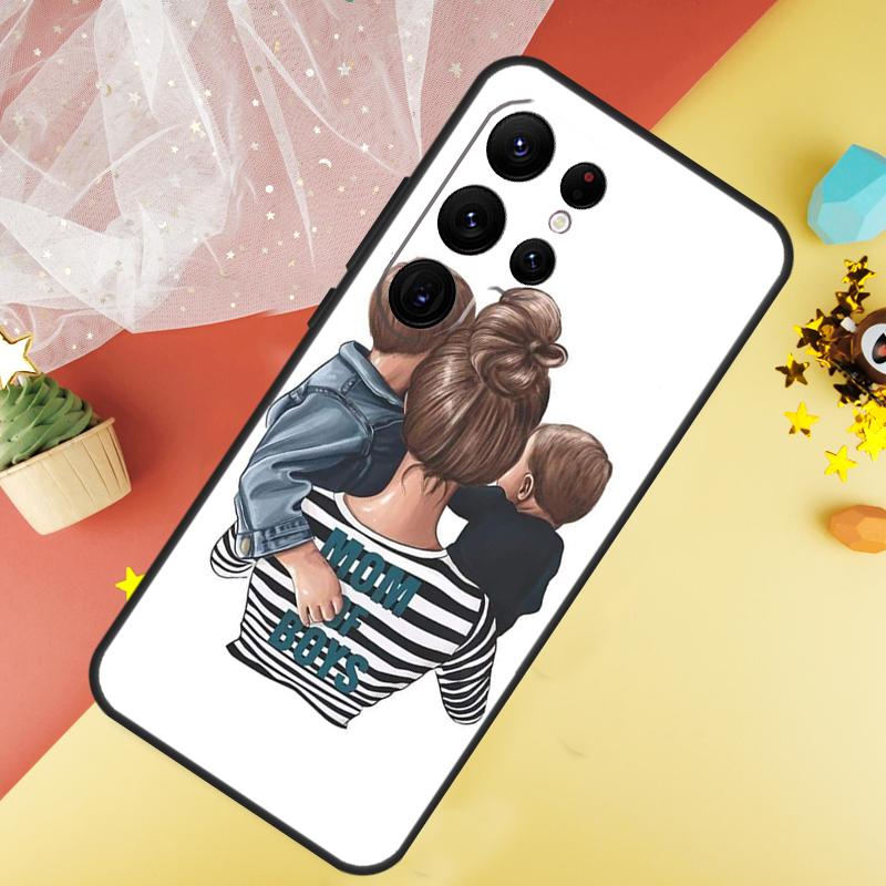 Baby Mama Dochter Meisje Zoon Papa Telefoonhoesje Voor Samsung Galaxy S25 FE S23 S21 S20 S22 S24 S26 Ultra S10 S26 Plus Cover Coque