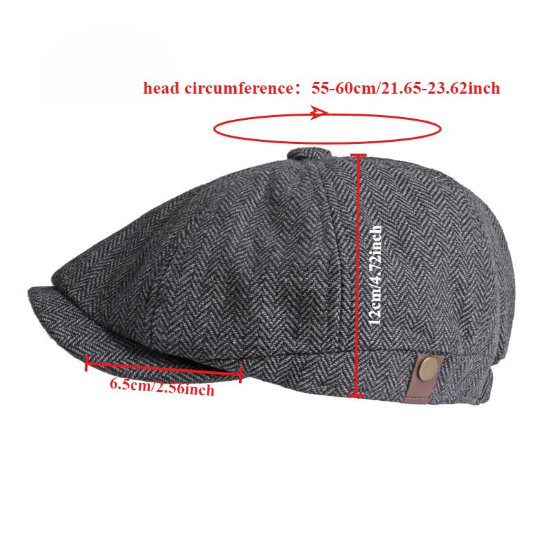 British Retro Octagonal Hat Men Artistic Casual Newsboy Cap Spring And Autumn Fashion Versatile Beret Women Painter Hat 55-60Cm
