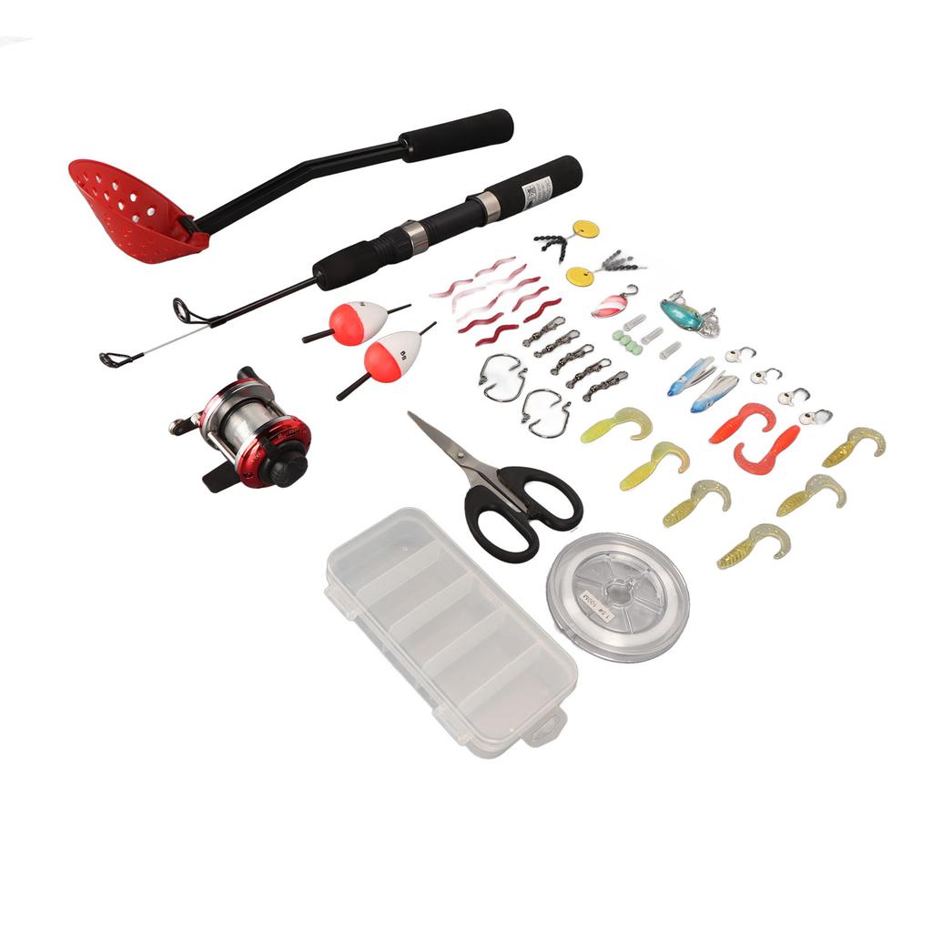 50cm Eisangelrute Rolle Köder Löffel Komplette Sets mit Angeltasche Eisangelausrüstung