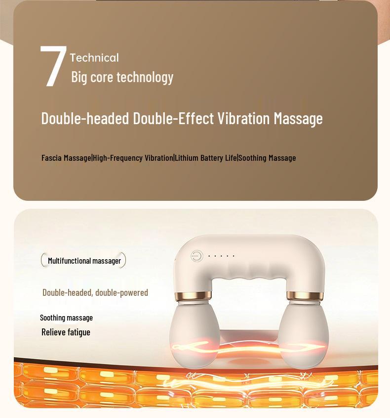 U-Shaped Dual-Head Multifunctional Muscle Relaxation Massager - Portable Vibration Cervical Massager