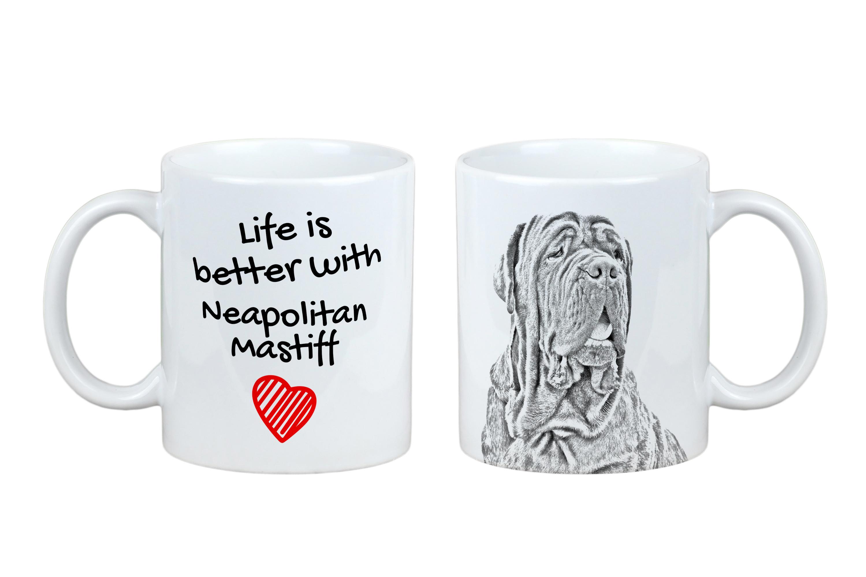 

Neapolitan Mastiff, Mastino Napoletano - cup with a dog, cup with a photo, personalized gift from the Art-Dog brand білий
