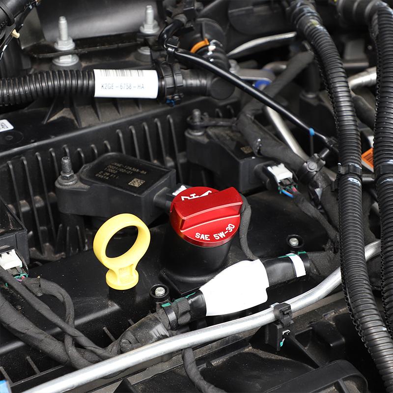 For Ford Maverick -2025 Aluminum Silver/Red Car Engine Room Oil Cap Fluid Reservoir Water Tank Cover Car Accessories