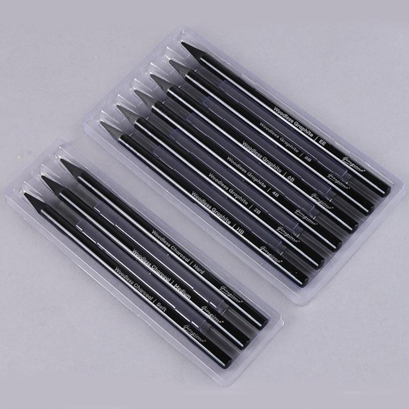 Pro Charcoal Pencils Set Non-wood Kid Adult Drawing Art Craft 3/6X