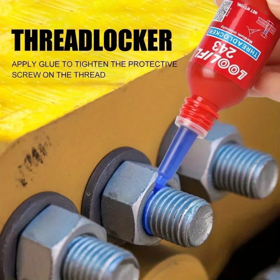 Screw Glue 243 Thread Locker Tightening Screws Prevent Loosening Rusting Caulking Adhesive Temperature Resistance Tool