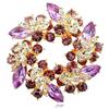 Ženy Lady Módní drahokamu Crystal Flower Svatební Svatební Kytice Brož Pins