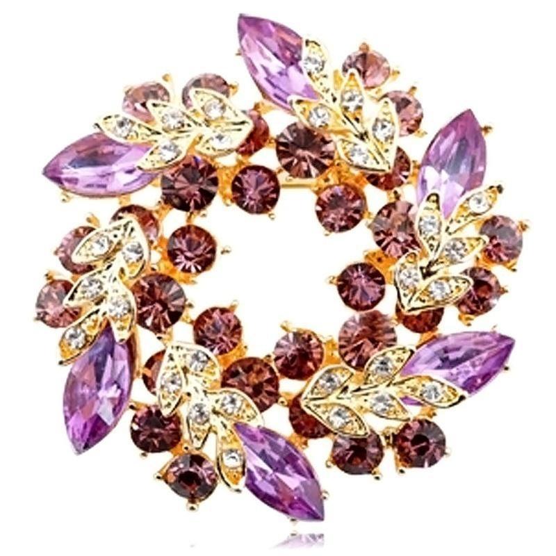 Ženy Lady Módní drahokamu Crystal Flower Svatební Svatební Kytice Brož Pins