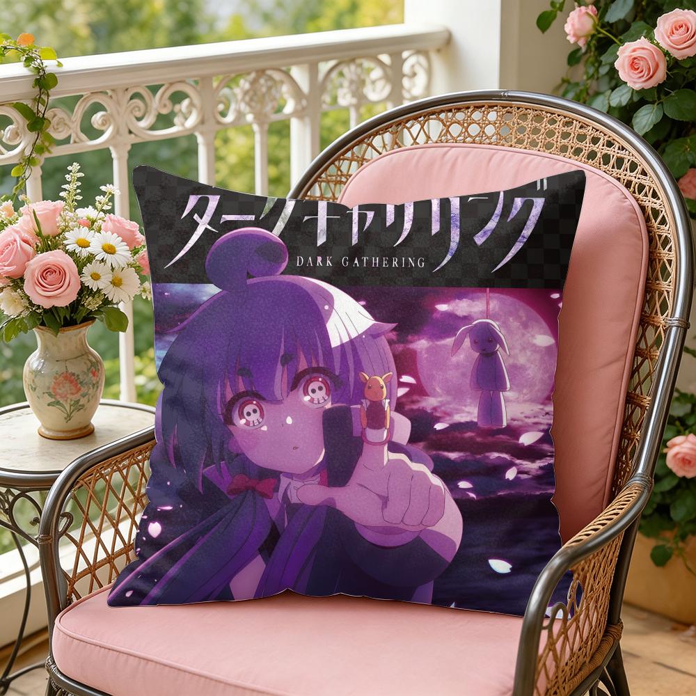 Dark GGathering Anime Cushion Cover Soft Plush Throw Pillow Cover DoubleSided Decorative Cushion Case Sofa Bedroom Home Decor