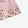 ZANZEA Women 3/4 Sleeve Blouse and Midi Skirts Floral Print Two Piece Suit Sets