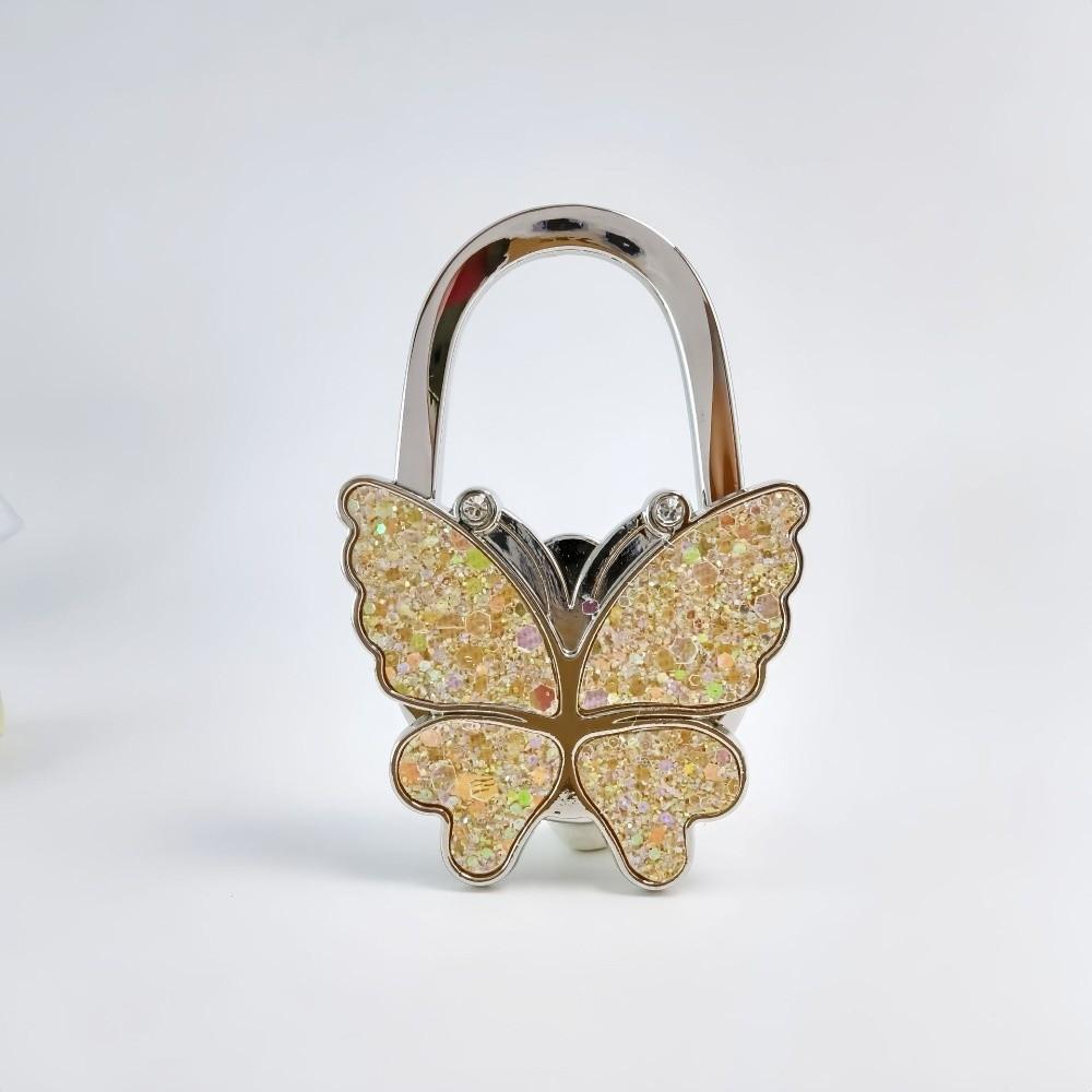 Pretty Butterfly Handbag Hook for Women Foldable Portable Table Hanger Durable Creative Bag Hanger for Table