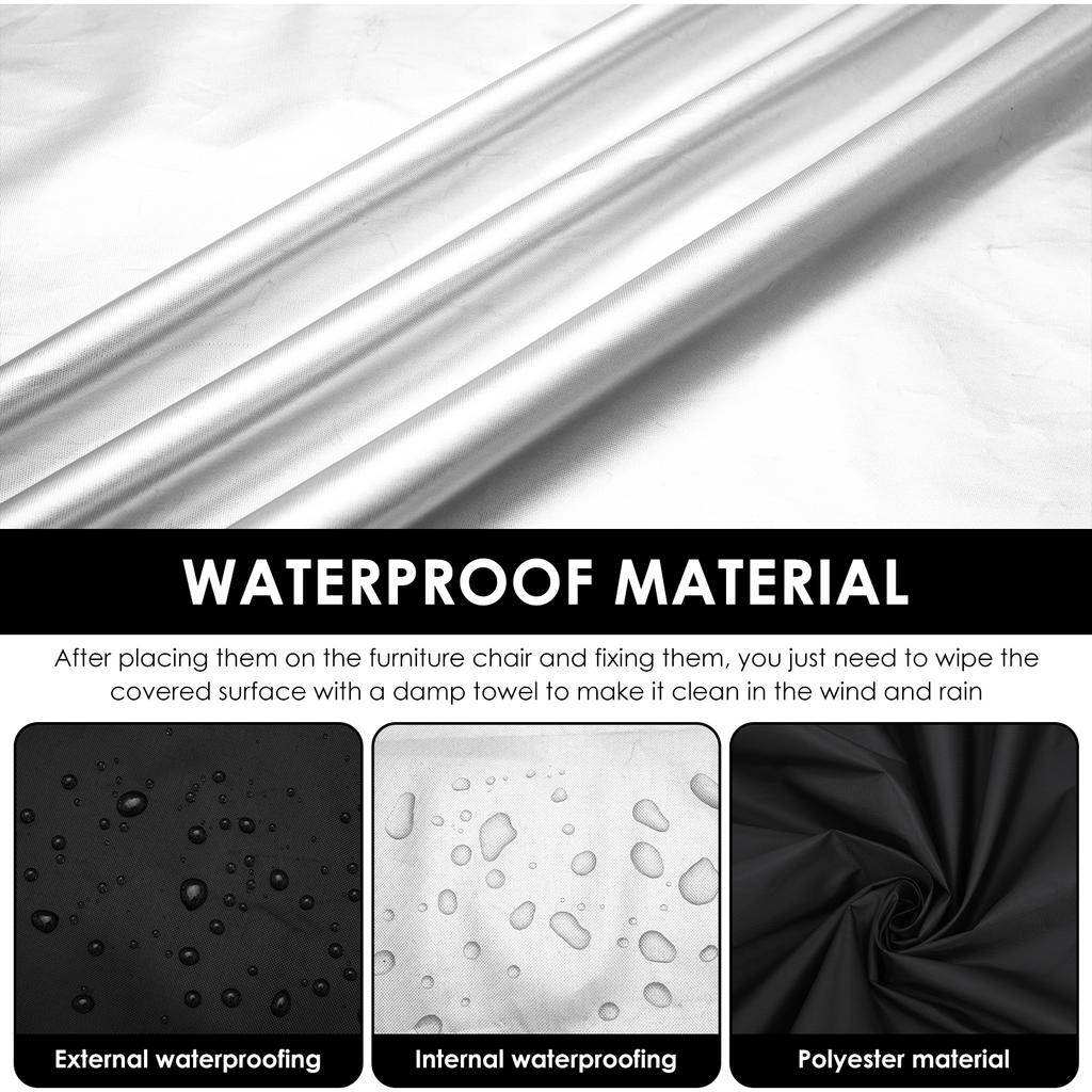 2Pcs Garden Chair Cover 420D Oxford Fabric Waterproof Dustproof Furniture Chair Cover with Storage Bag Outdoor Chair Protector