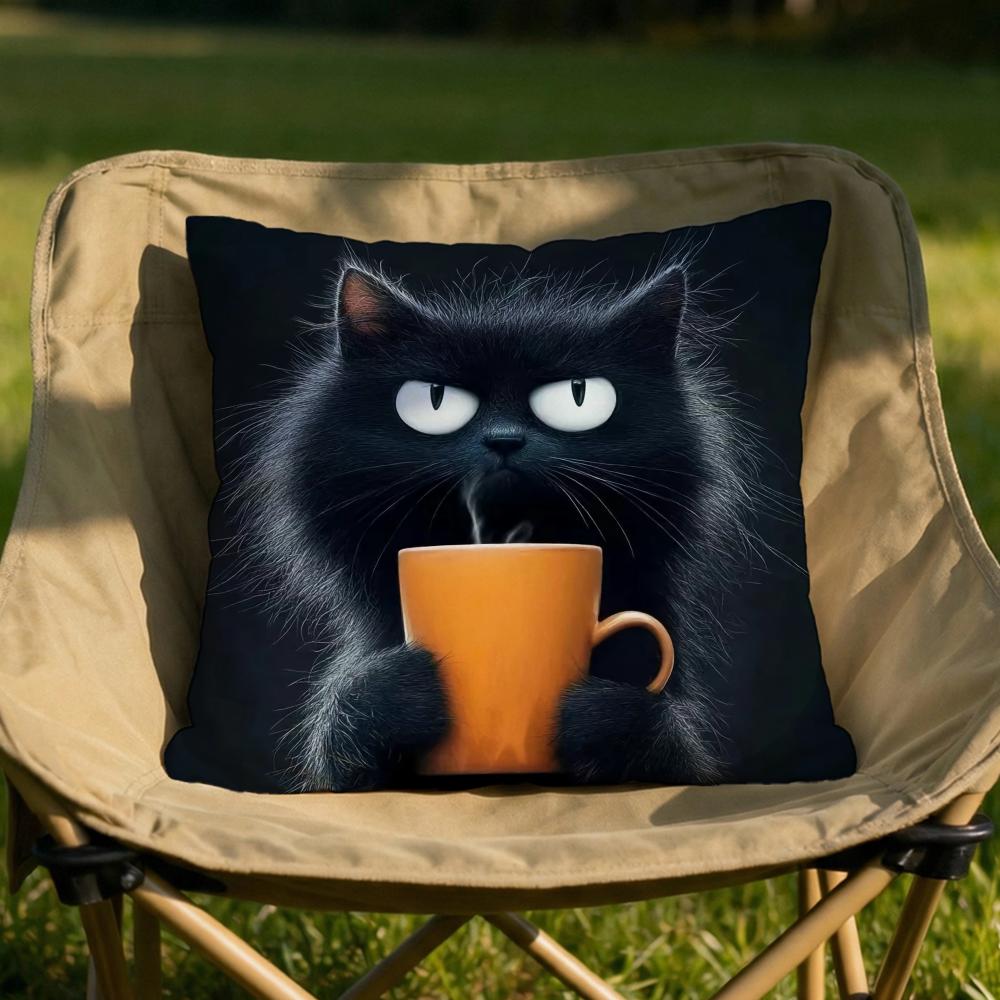 Modern cat Cushion Cover Soft Reversible  Durable Pillow Cover  MultiScene Use for Home  Car Daily Comfort