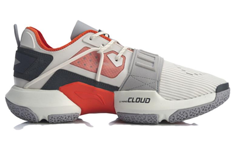 Li Ning Wowtr Cushioning Slip Resistant Abrasion Resistant Low Top Basketball Shoes Men's White Gray ABBQ003-4