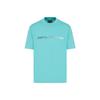 Logo Letter Print Round Neck Short Sleeve T-Shirt Men Tops Blue-Green 3D1TG3-1JPZZ-10758