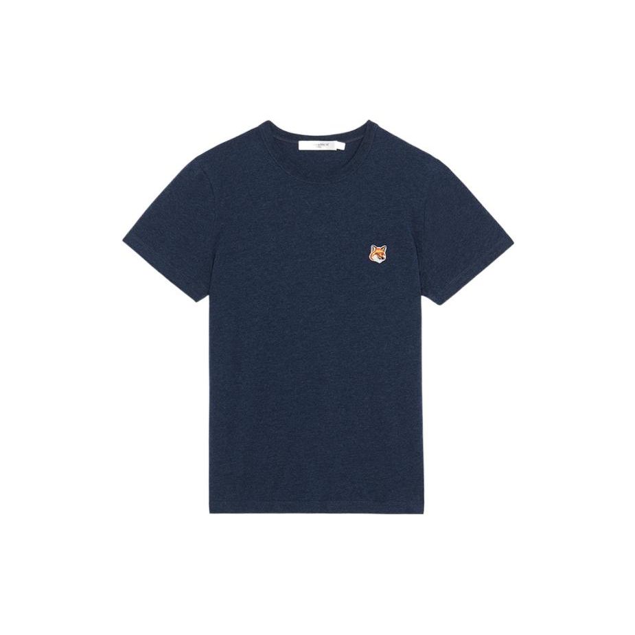 Maison Kitsune SS22 Classic Fox Embroidery Casual Short Sleeve T-Shirt Women Tops Navy-Blue IW00112KJ0008-H481