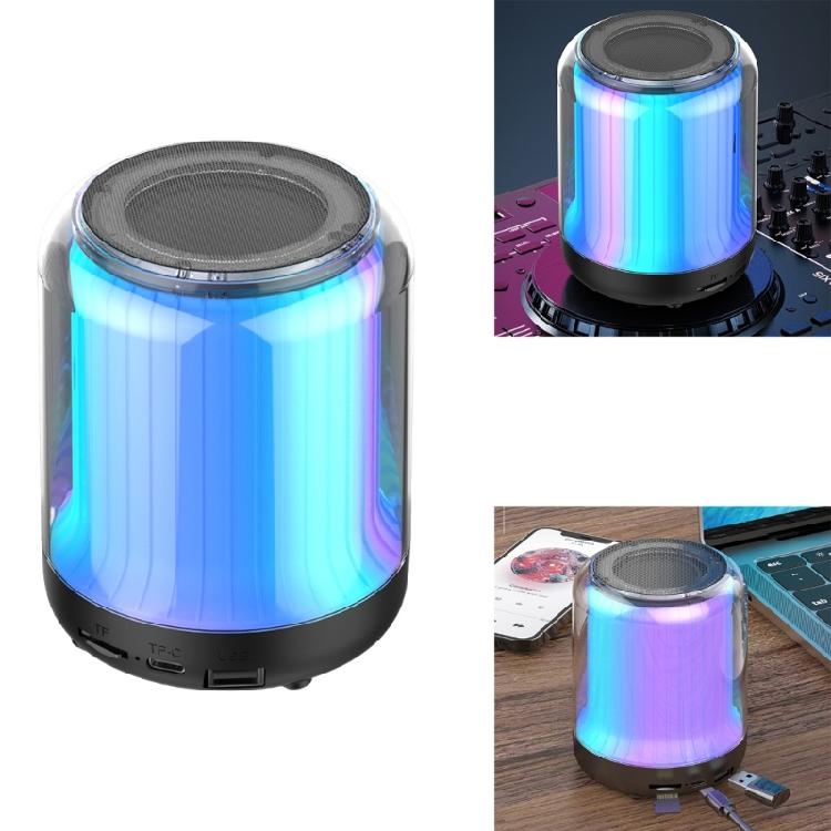 Portable Wireless Bluetooth-compatible Speaker Mini Player Colorful LED Light