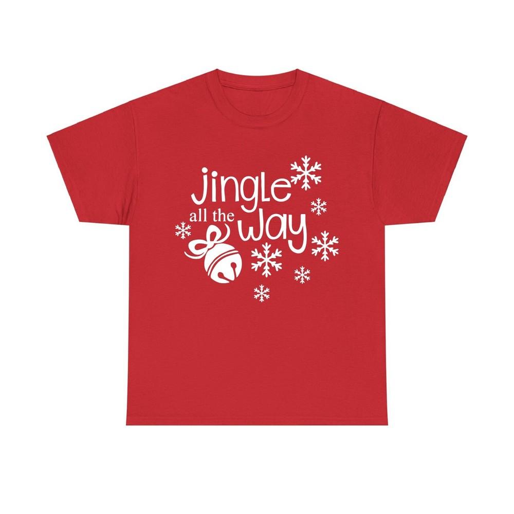 Jingle All The Way Christmas Pullover T Shirts Snowflakes Unisex Tee Top S
