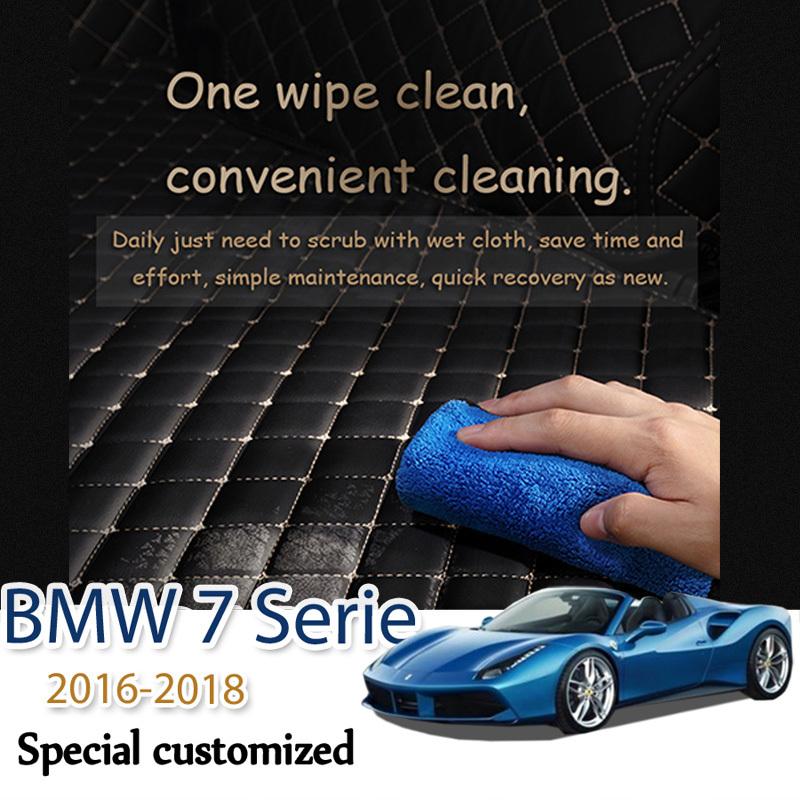 Leather Car Trunk Mat For BMW 7 Series 2016-2018 Cargo Liner Accessories Interior Boot