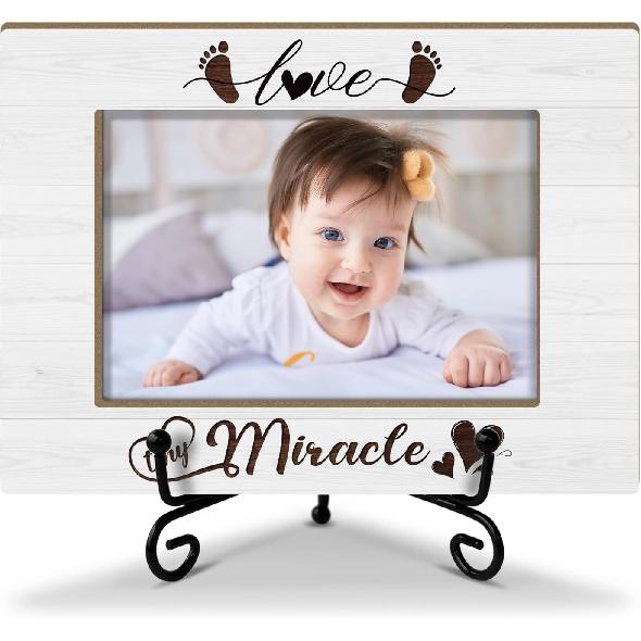 Zodvery New Baby Picture Frame, Wooden Photo Frame Family Frame For New Parents, 4x6 Picture Frame, Tabletop Display Home Decor for Living Room,