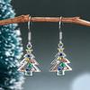 Christmas Tree Colored Zircon Earrings, Dopamine Fairy Wind, Christmas Wind Earrings.