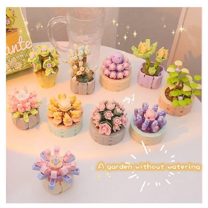 Assembly Plant Succulent Building Blocks Simulation Bouquet Potted Decoration