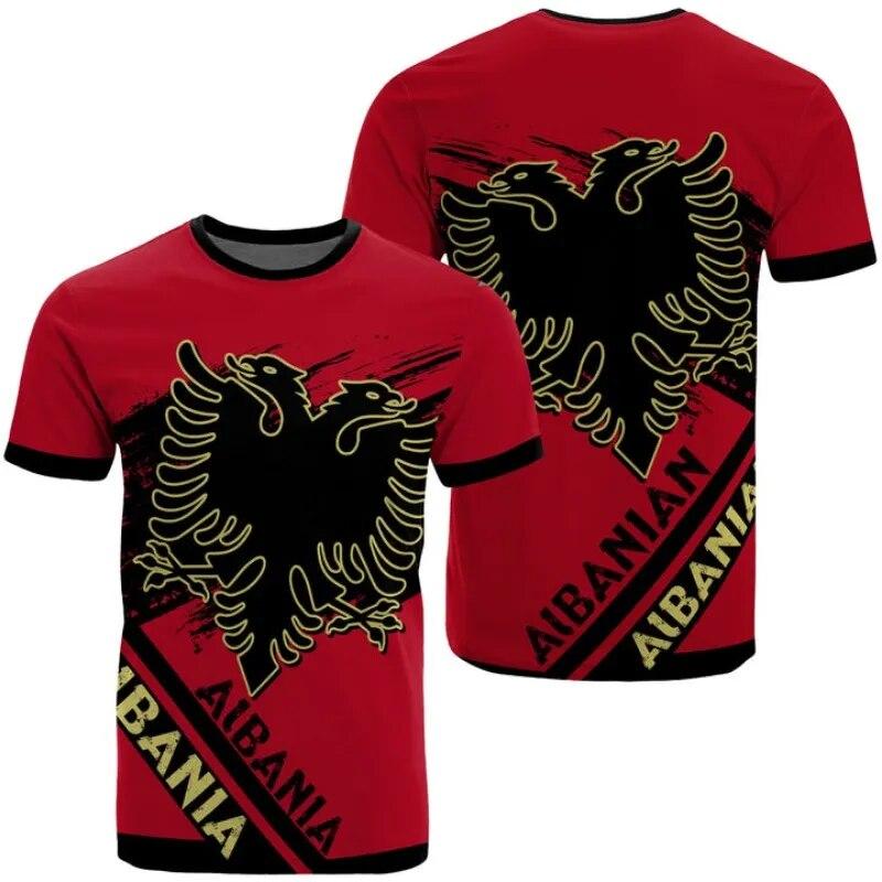 Land Flagg Retro Albania Symbol Nymote Herre/Kvinner 3Dprint sommer T-skjorter Albania-Kosovo T-skjorte Vår spesielle venn
