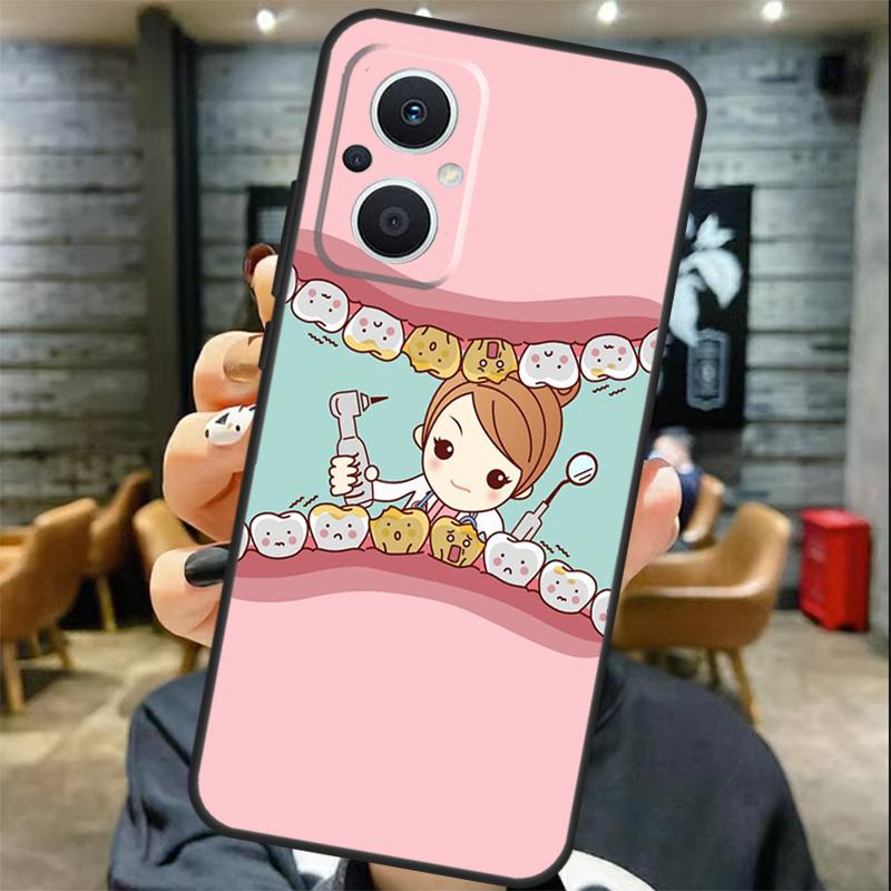 Cartoon Dentist Dental Teeth Case For OPPO Reno 13 13F 12 F 11 8T 7 8 10 Pro OPPO Find X8 X6 Pro X3 X5 Lite Cover Coque