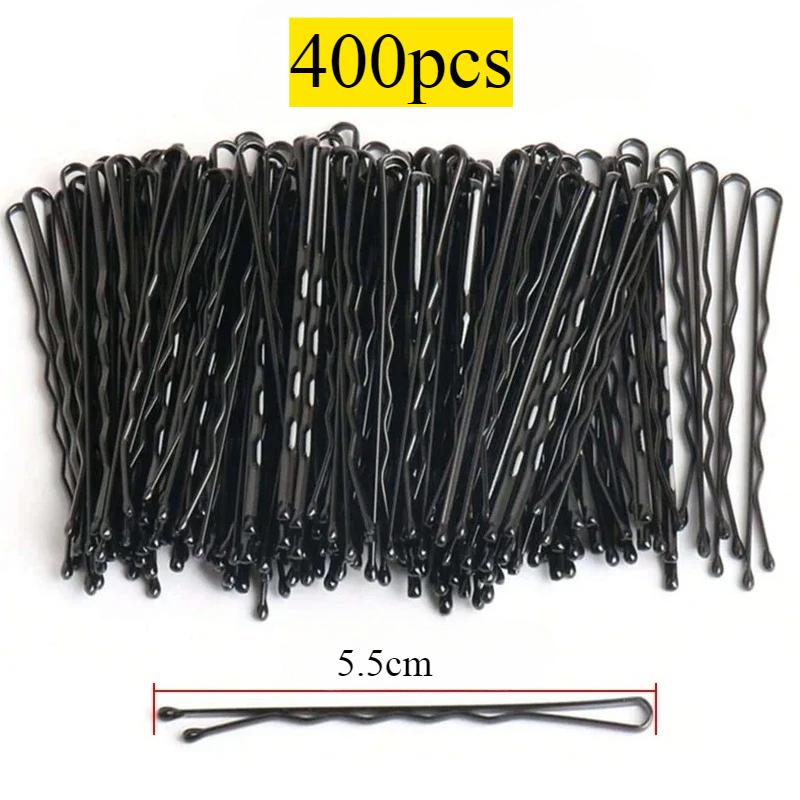 50-600pcs Black Straight Line Hair Clip U-shaped Needle Lady Hairpins Curly Wavy Grips Women Bobby Pins Styling Hair Accessories