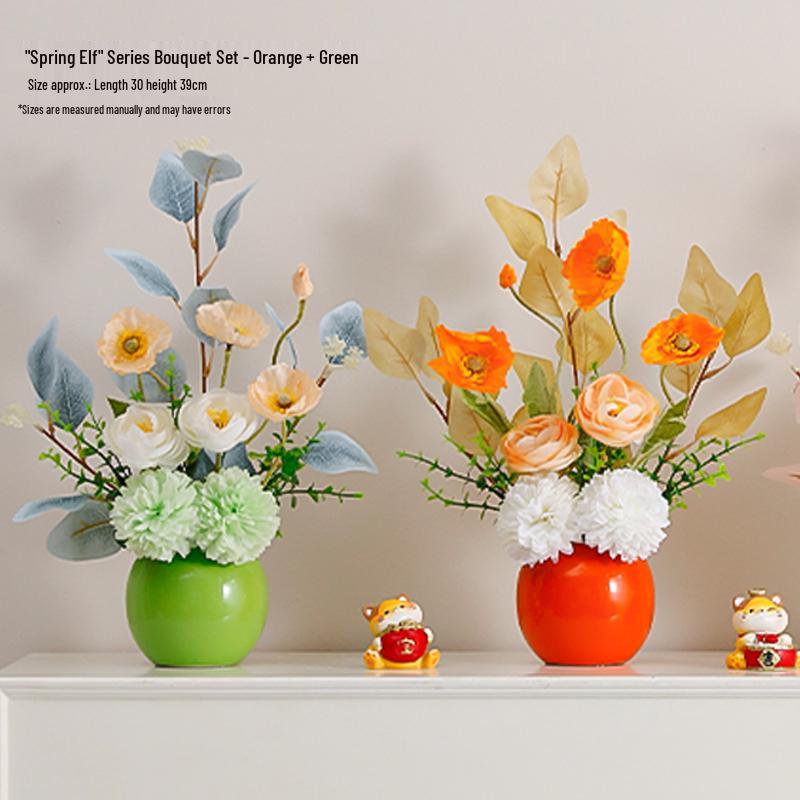 Nordic Artificial Flower Decor: Realistic Floral Arrangements for Living Room & Dining Table.
