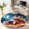 Cute Christmas Day Gift Bell Santa Claus Snowman Christmas Tree round rug Home Soft Decorative Anti slip Chair Mat Carpet Outdoor Floor Mat Carpet 52