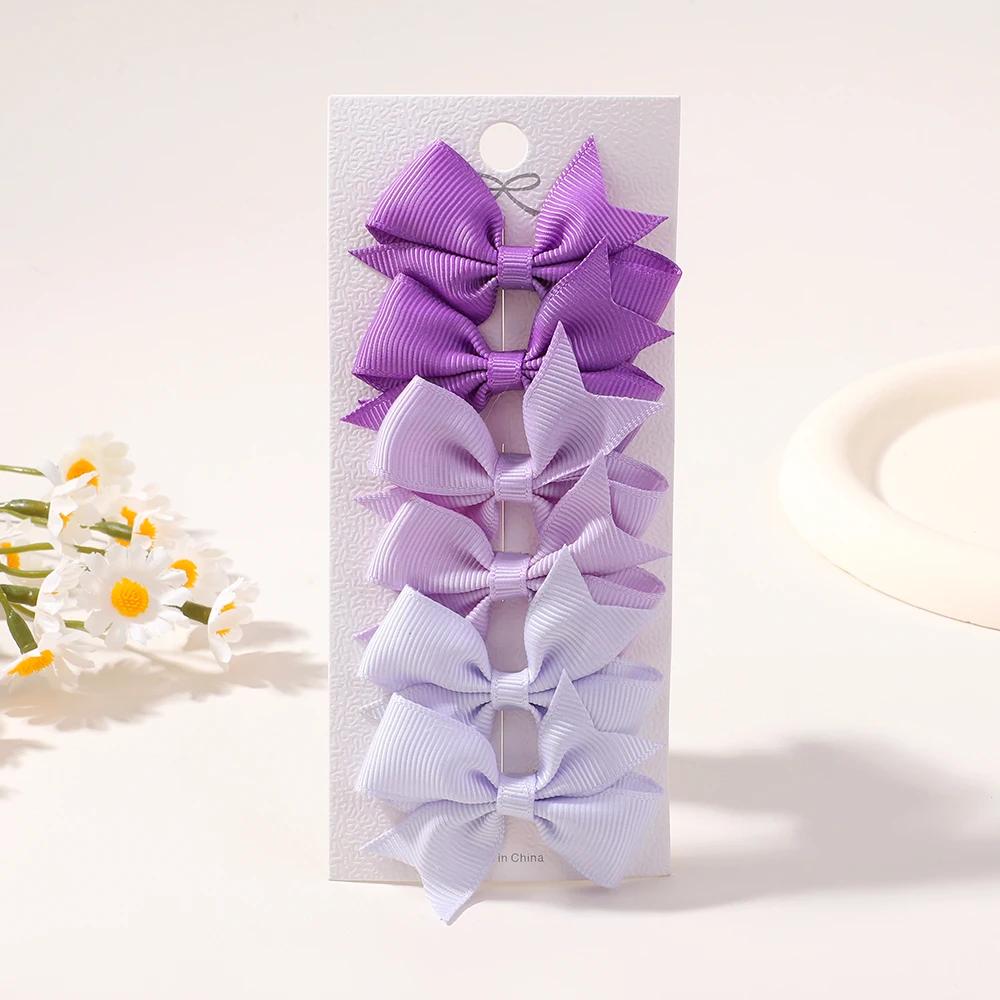 6Pcs/lot Solid Color Ribbon Baby Bows Hair Clips for Baby Girls Handmade Bowknot Hairpin Mini Barrettes Kids Hair Accessories