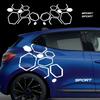 Kreativní sportovní pruhy Nálepka na bok karoserie dveří auta Pro-Renault Clio Polygony Geometrie Grafická DIY vinylová samolepka Tuningové příslušenství