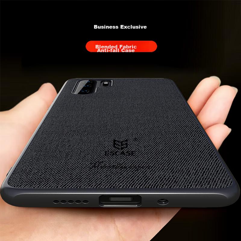 ESCASE Huawei P30 Pro Phone Case, P30 Pro Protective Cover, Creative Full-Edge Anti-Drop Leather Back Cover, ES-19 Deep Black