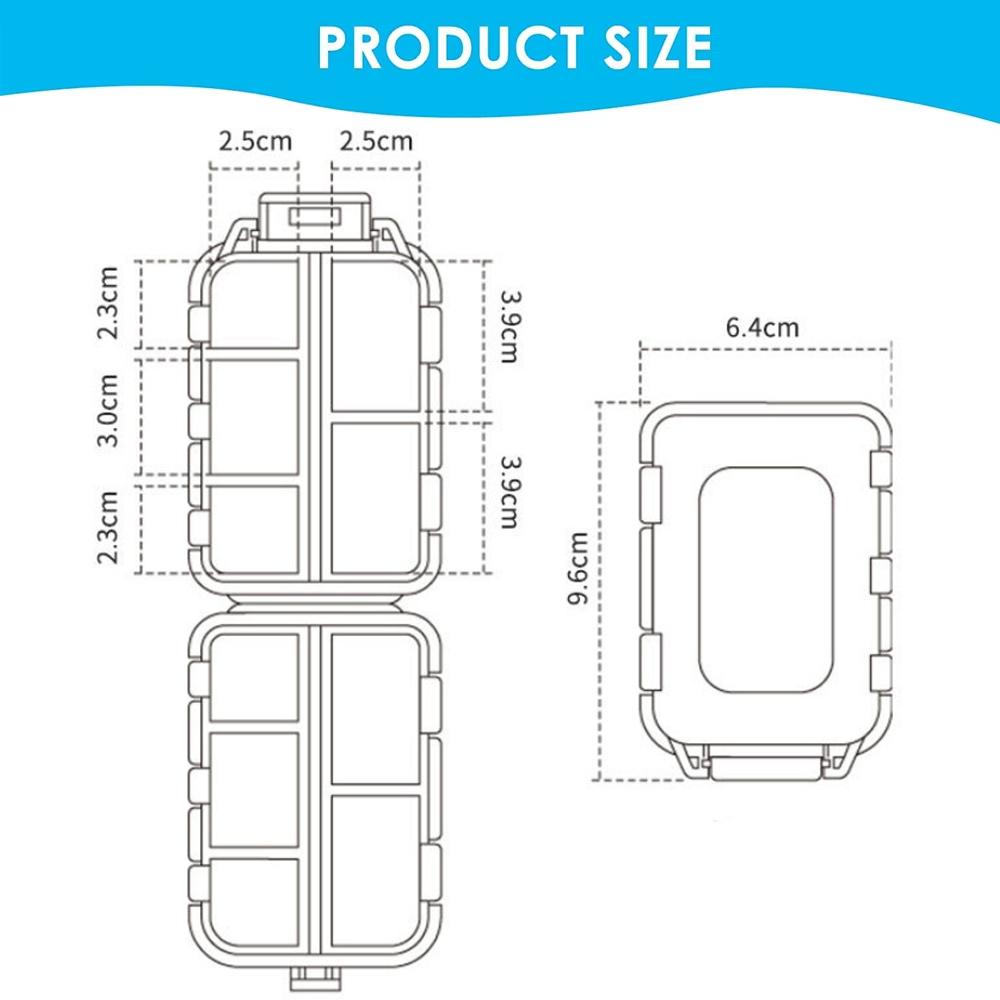 Portable Mini Pocket Pill Box 10 Compartment Small Pill Box Weekly Travel Pill Box Plastic Storage Box