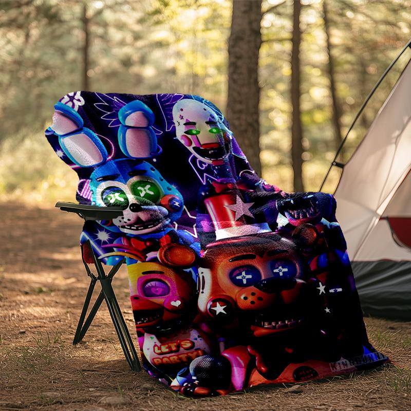 Fnaf Horror Circus Blanket Flannel Throw for Sofa, Indoor, Camping, Living Room, Office, Chair, And Bed Soft Birthday Gift
