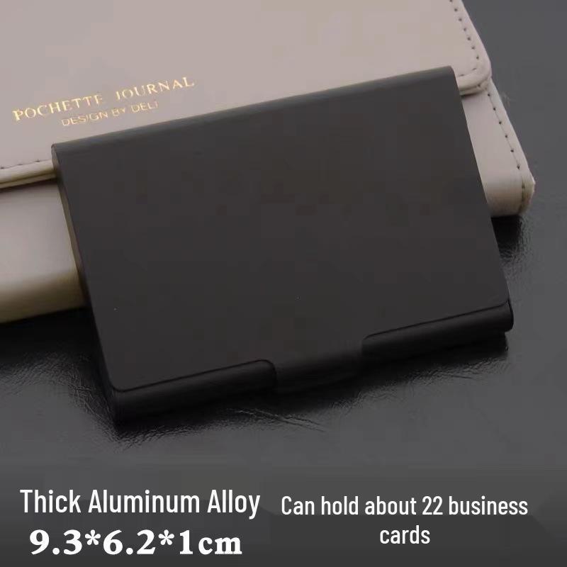 Available Aluminum Business Card Holder, Large Capacity, Portable & Unisex, Ideal for Exhibitions, Gifts, with Customizable Logo Options.