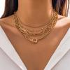 Afneembare 5-laagse Ketting Set voor Vrouwen Trendy Strass Ketting Korte Choker Ketting om de Nek 2023 Mode Sieraden Cadeau