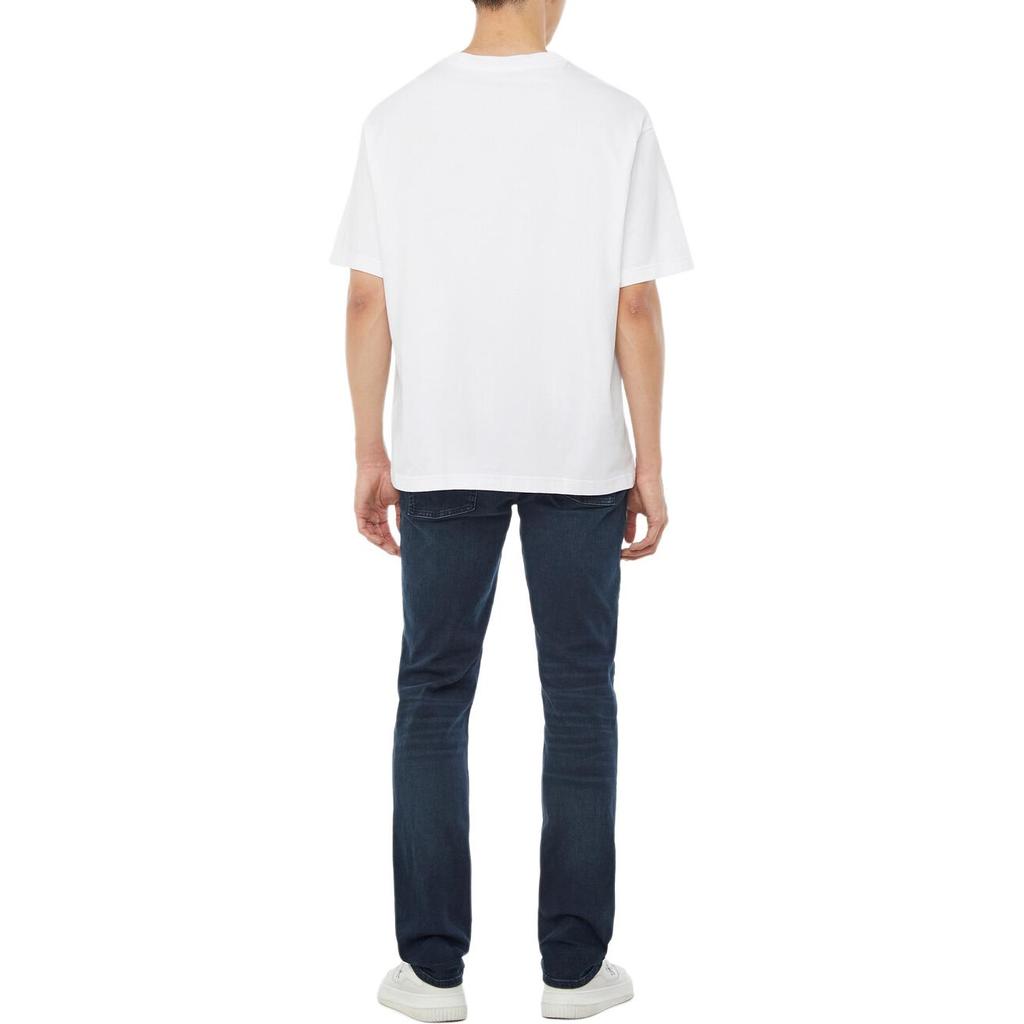 Calvin Klein Camiseta de Manga Corta con Cuello Redondo y Logo Talla Grande para Hombre Camisetas Blancas 4RAB821-YAA
