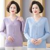 Maglione a maglia alla moda per donna di mezza età e anziana - Primavera/Autunno 2026 - Top a strato base che copre la pancia