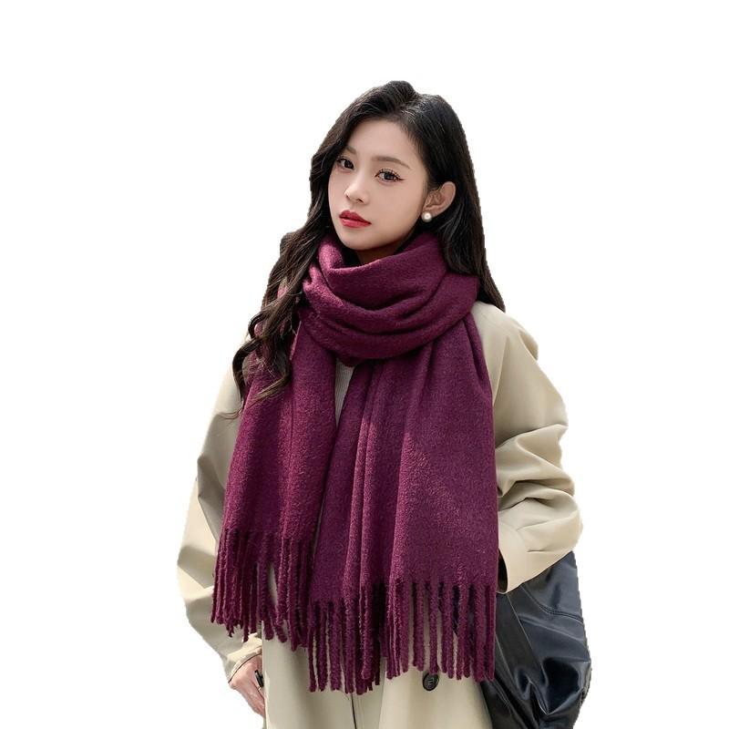 Mink hair scarf light luxury high-end imitation cashmere scarf women's winter Korean atmosphere men's shawl scarf autumn and winter