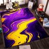 Purple and Yellow Abstract Marble Pattern Rug Non-slip Rug Suitable for Living Room and Bedroom Sofas.