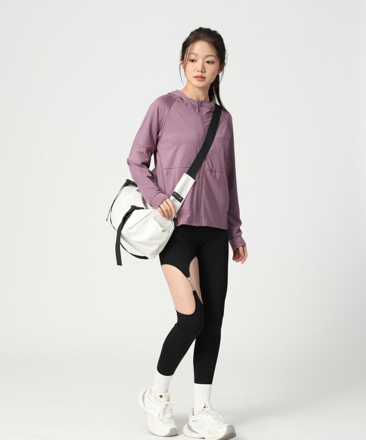 Women's Loose Fit Hooded Sports Jacket - Zipper Cardigan for Yoga, Running, Quick-Dry Fitness Long Sleeve Top