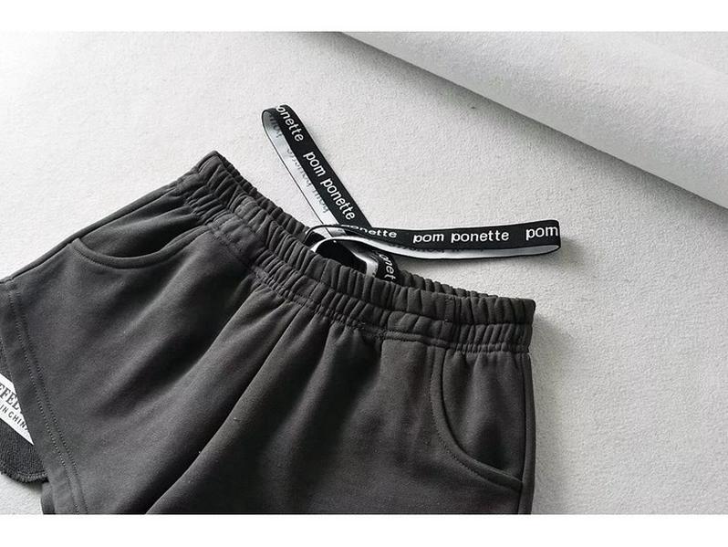 Summer Spicy Girl Style Elastic Waist Patchwork High Waist Wide Leg Casual Shorts for Women