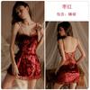 Women's Plus Size Velvet Lace Sheer Deep V Padded Sleep Dress with Robe for Fall Winter